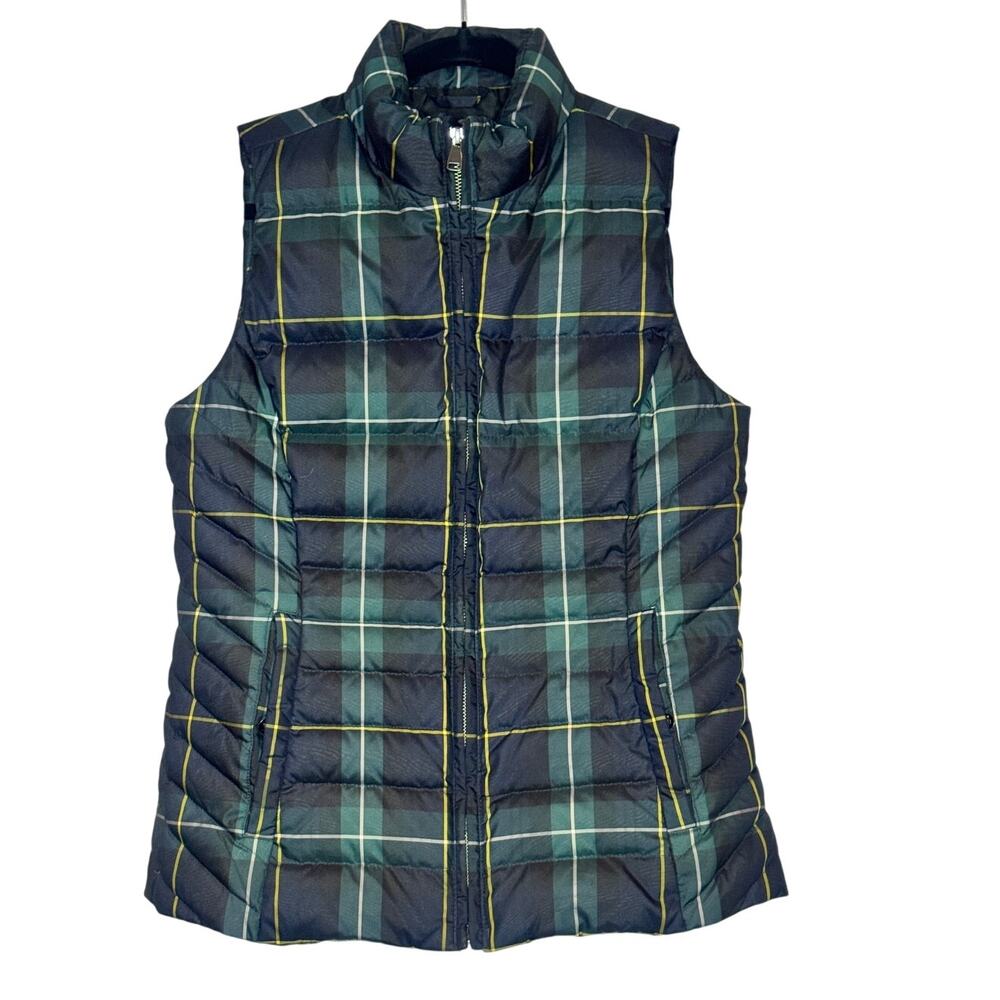 Talbots quilted tartan plaid vest S NWOT classic, preppy